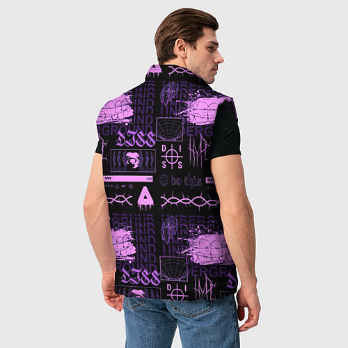 Мужской жилет Underground pattern color / 3D-Черный – фото 4