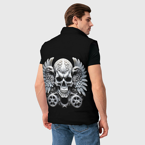 Мужской жилет Skulls and Wings Mechanic / 3D-Черный – фото 4