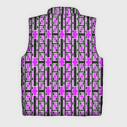 Мужской жилет Розовые и чёрные кирпичики на чёрном фоне / 3D-Светло-серый – фото 2