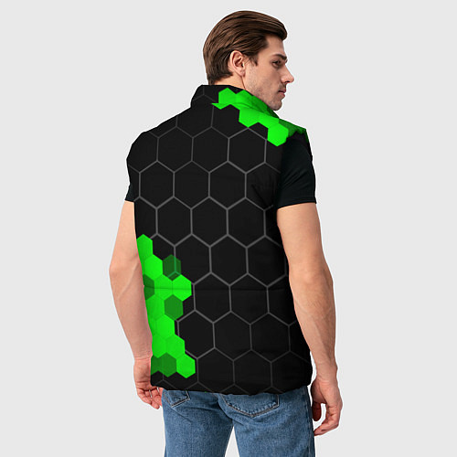 Мужской жилет Suzuki green sport hexagon / 3D-Черный – фото 4