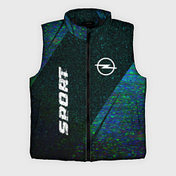 Мужской жилет Opel sport glitch blue, цвет: 3D-черный
