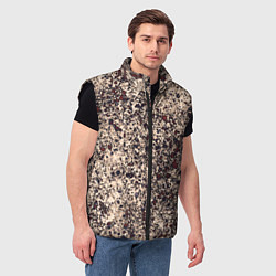 Мужской жилет Абстракция земляной с красным, цвет: 3D-черный — фото 2
