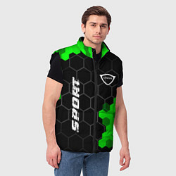 Мужской жилет Genesis green sport hexagon, цвет: 3D-черный — фото 2