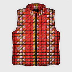 Мужской жилет Красные плитки, цвет: 3D-красный