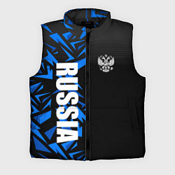 Мужской жилет Россия - синяя абстракция, цвет: 3D-черный