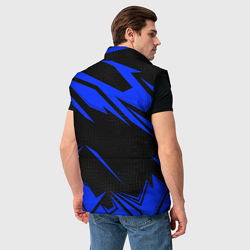 Мужской жилет Volkswagen - blue stripes / 3D-Черный – фото 4