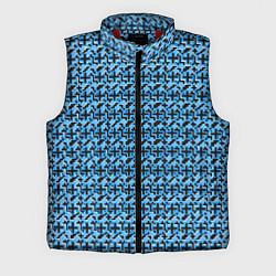 Мужской жилет Чёрные плюсики на синем фоне, цвет: 3D-красный