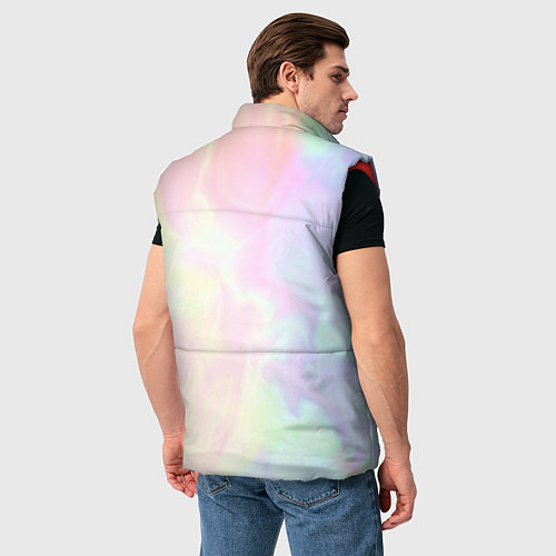 Мужской жилет Светлые краски тай-дай / 3D-Красный – фото 4