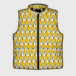 Мужской жилет Жёлто-белый паттерн, цвет: 3D-черный