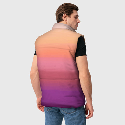 Мужской жилет Абстракция градиент на закате дня / 3D-Черный – фото 4