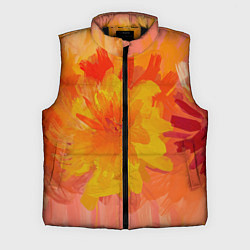Мужской жилет Абстракция цветы мастихин, цвет: 3D-черный