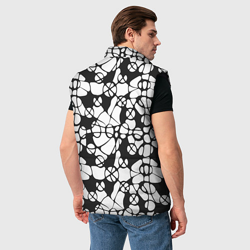 Мужской жилет Абстрактный узор из кругов и овалов / 3D-Черный – фото 4