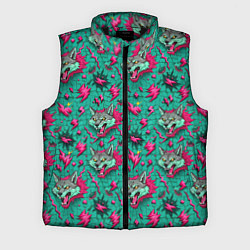 Мужской жилет Паттерн объемные волки, цвет: 3D-черный