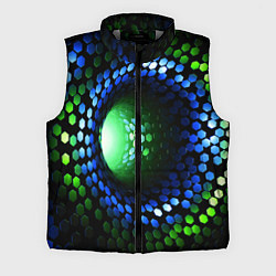 Мужской жилет Червоточина - гексагональные чешуйки со свечением, цвет: 3D-светло-серый