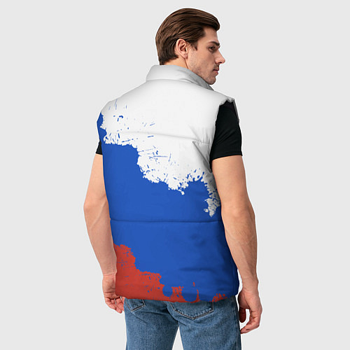 Мужской жилет Российский триколор и герб / 3D-Черный – фото 4