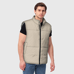 Мужской жилет Тёмно-бежевый однотонный в мелкий рисунок ромбы, цвет: 3D-светло-серый — фото 2