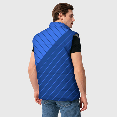 Мужской жилет Сине-голубой косые полосы / 3D-Светло-серый – фото 4