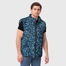 Мужской жилет Синий пёстрый текстурированный, цвет: 3D-светло-серый — фото 2