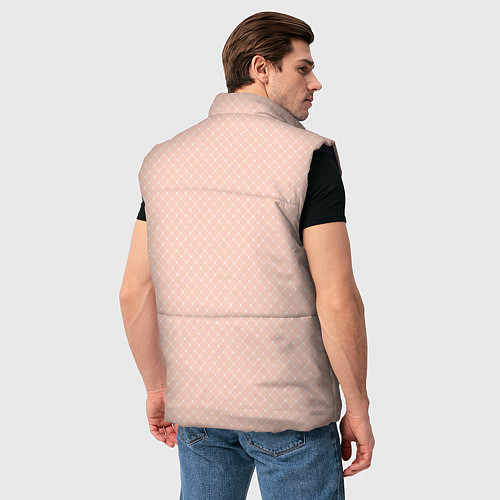 Мужской жилет Светлый персиковый паттерн сеточка / 3D-Черный – фото 4