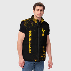 Мужской жилет Tottenham - gold gradient вертикально, цвет: 3D-черный — фото 2