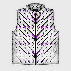 Мужской жилет Black and purple stripes on a white background, цвет: 3D-черный