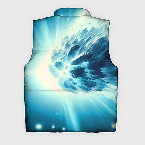 Мужской жилет Неоновая комета - нейросеть / 3D-Светло-серый – фото 2