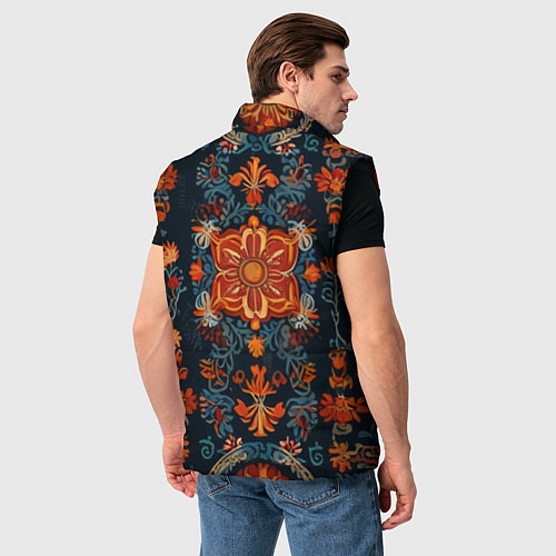 Мужской жилет Текстуры в славянском стиле / 3D-Черный – фото 4