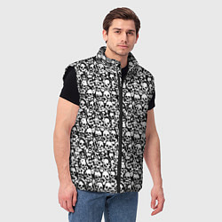 Мужской жилет Very much skulls, цвет: 3D-черный — фото 2
