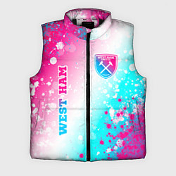 Мужской жилет West Ham neon gradient style вертикально