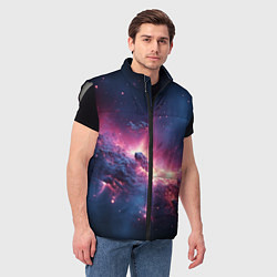 Мужской жилет Взрыв в космосе, цвет: 3D-светло-серый — фото 2