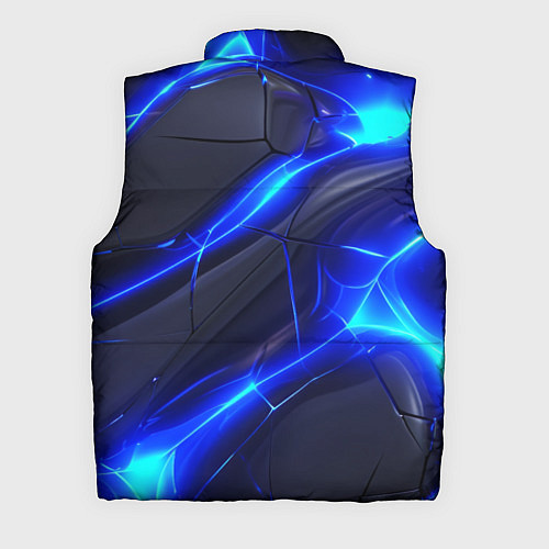 Мужской жилет Яркое синее свечение и плиты / 3D-Светло-серый – фото 2