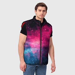 Мужской жилет Абстрактный космос фантастика, цвет: 3D-красный — фото 2