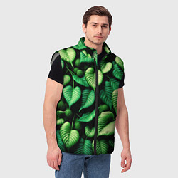 Мужской жилет Зеленые листья и мох, цвет: 3D-светло-серый — фото 2