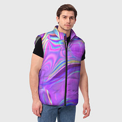 Мужской жилет Неоновый розовый бензин, цвет: 3D-светло-серый — фото 2