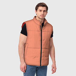 Мужской жилет Тёмный персиковый в полоску, цвет: 3D-красный — фото 2