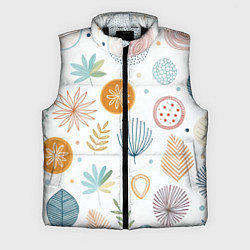 Мужской жилет Листья и узоры, цвет: 3D-черный