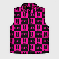 Мужской жилет BTS pattern pink logo, цвет: 3D-красный