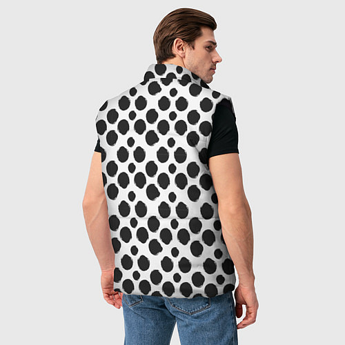 Мужской жилет Гороховый тренд черный на белом фоне / 3D-Черный – фото 4
