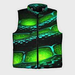 Мужской жилет Зеленая змеиная абстрактная текстура, цвет: 3D-светло-серый
