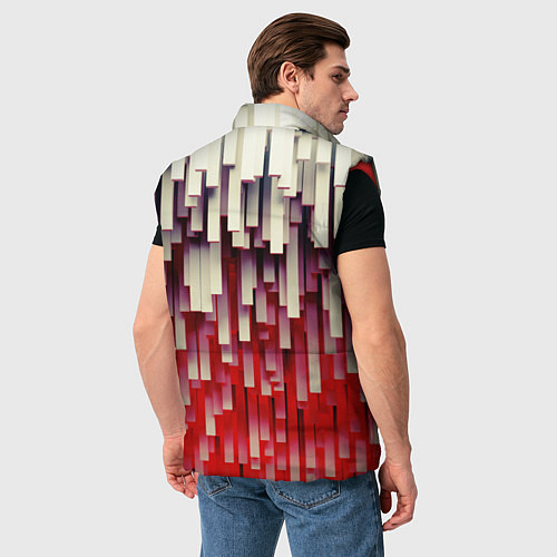 Мужской жилет Блоки-сталактиты с красной подсветкой / 3D-Красный – фото 4