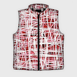Мужской жилет Хаотичный кубический каркас в красном тумане, цвет: 3D-черный