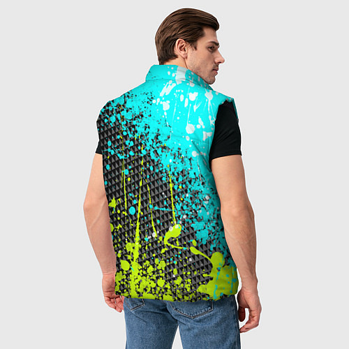 Мужской жилет Брызги красок с геометрией / 3D-Черный – фото 4