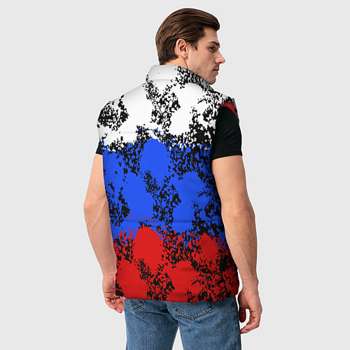 Мужской жилет Российский флаг брызги / 3D-Красный – фото 4