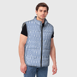 Мужской жилет Кривые линии серо-голубой, цвет: 3D-светло-серый — фото 2