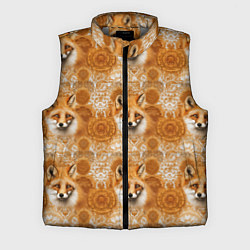 Мужской жилет Лакшери паттерн с золотыми лисицами, цвет: 3D-светло-серый