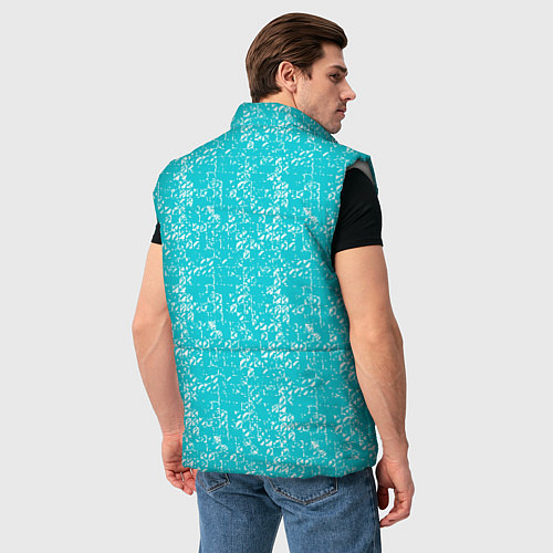 Мужской жилет Бело-голубой паттерн квадратики / 3D-Светло-серый – фото 4