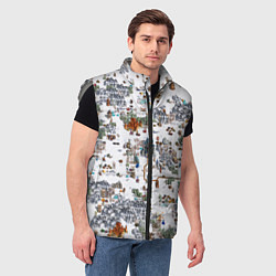 Мужской жилет Герои 3 Карта Башни, цвет: 3D-светло-серый — фото 2
