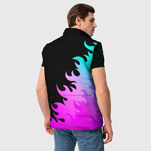 Мужской жилет Bungo Stray Dogs неоновый огонь / 3D-Черный – фото 4