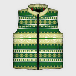 Мужской жилет Зеленый этнический паттерн