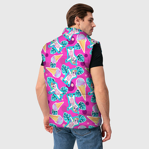 Мужской жилет Единорог с мороженым - dab dance / 3D-Черный – фото 4